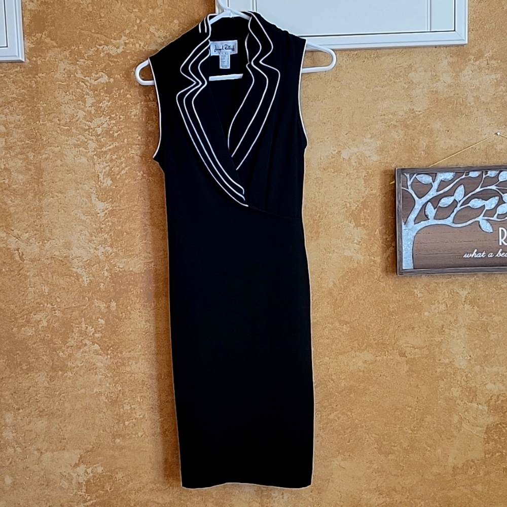 Black and white trim dress.